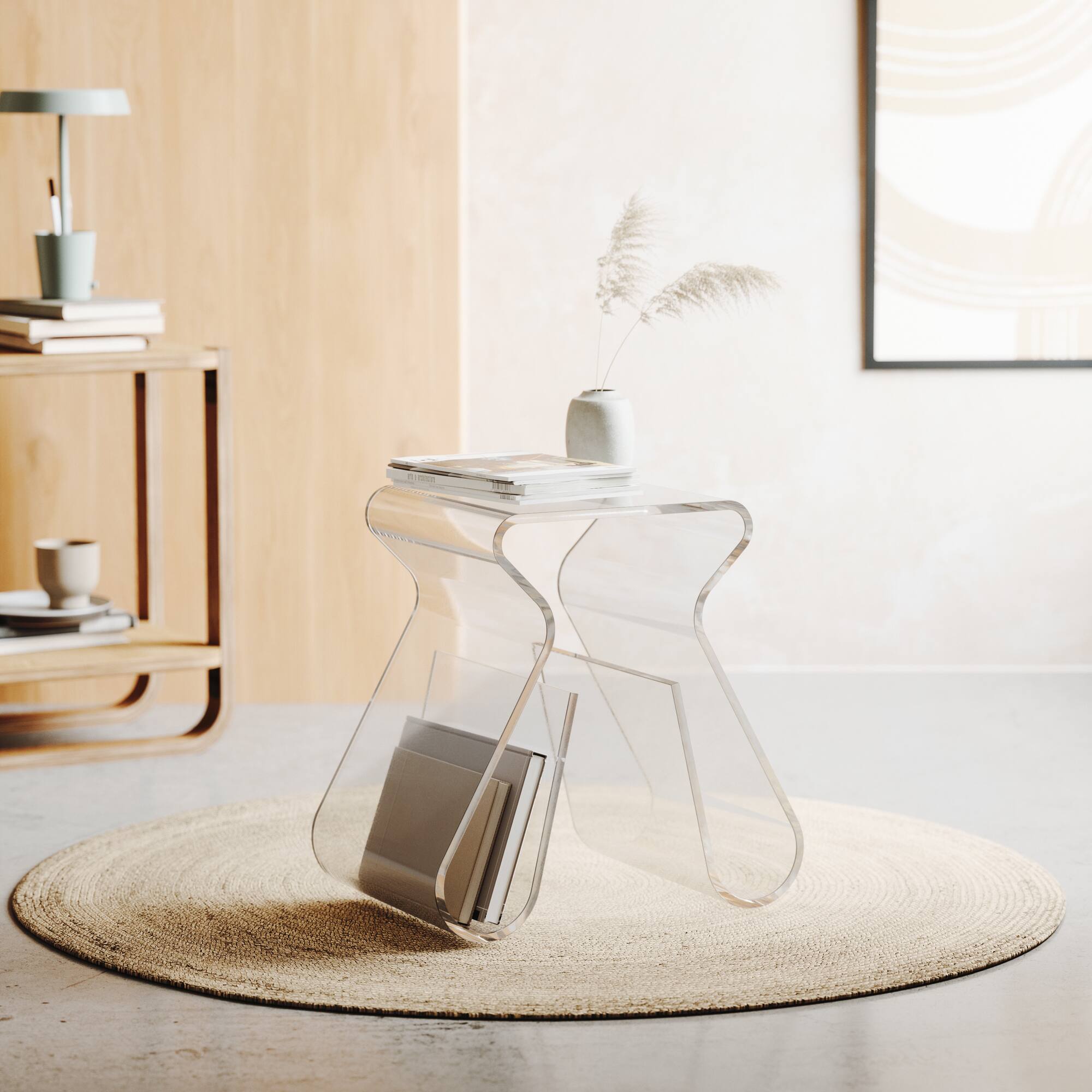Umbra 17" x 17" Clear Magino Stool with Magazine Rack